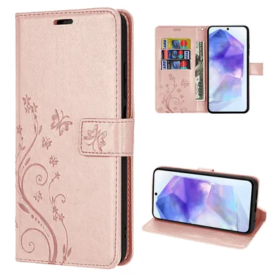 Produktbild von Hülle für Samsung Galaxy A55 Handyhülle Handy Tasche Klapphülle Wallet Case Etui Rosegold