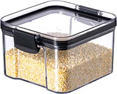 Produktbild von Transparente, versiegelte Aufbewahrung von Lebensmitteln, luftdichter Verschluss, auslaufsicher, staubdicht, feuchtigkeitsbeständig, Behälter für Reis, Müsli, Milchpulver, Snacks, Tee