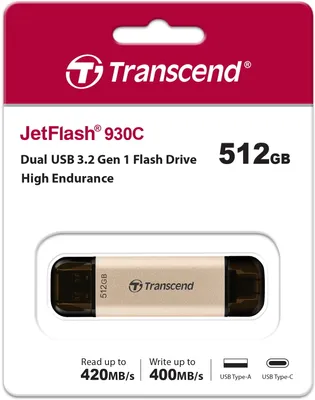 Productafbeelding van Transcend TS512GJF930C JetFlash 930 TLC 512GB USB 3.2 Typ-C