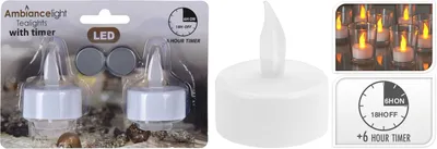 Produktbild von Satz von 2 Teelicht Led Timer Kerzen
