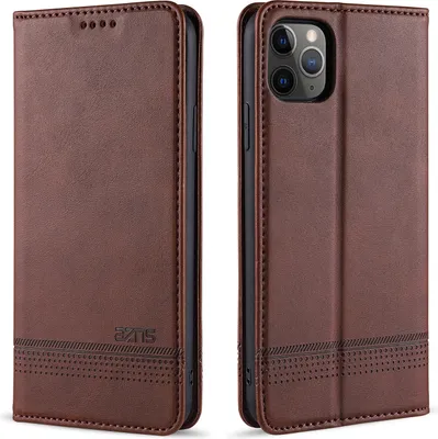 Produktbild von LaimTop LederHülle für iPhone 11 Pro Max, Klapphüllen Brieftasche Magnetverschluss Ständer Schutzhülle für iPhone 11 Pro Max Kaffee
