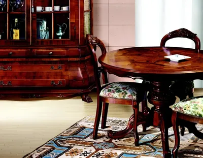 Produktbild von Rund Esstisch Esszimmer Tisch Ausziehbarer Tische Luxus Holz Italienische Möbel