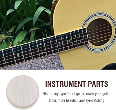 Imagen del producto de Juego de puntos insertados, marcadores de puntos para diapasón de 6 mm, para guitarra, ukelele, bajo, mandolina, banjo, decoración (se venden 12 unidades)