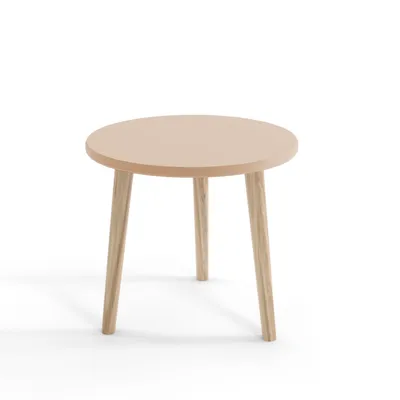 Produktbild von Couchtisch Rund 67 cm Macchiato Holzbeine Boho Skandi Wohnzimmertisch modern