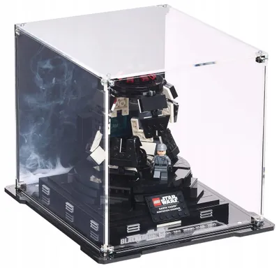 Produktbild von Blacked Brick Vitrine mit bedruckter Rückwand für LEGO® 75296 Star Wars – Darth Vaders Meditationskammer