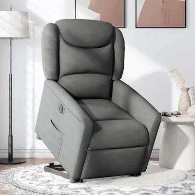 Produktbild von vidaXL Relaxsessel mit Aufstehhilfe Elektrisch Dunkelgrau Stoff