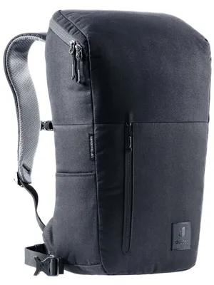 A black Deuter backpack is shown against a white background.