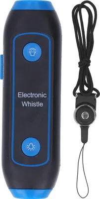 Image de Sifflet électronique avec 3 sons et 3 niveaux de volume, sans bulle, avec lumière LED pour l'entraînement et le sport, bleu