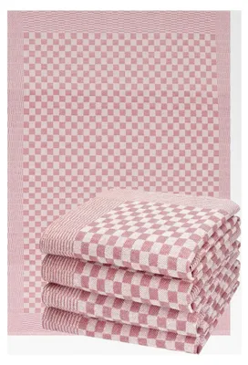 Produktbild von 5er Set Geschirrtücher 50x70cm aus Baumwolle in rot, extrem strapazierfähig und saugstark, trocknergeeignet - Gastronomiequalität