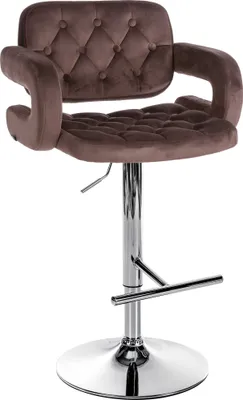 Produktbild von CLP Barhocker Dublin Samt braun Material Gestell Metall in Chromoptik