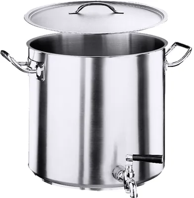 Produktbild von Kartoffelkocher, Kessel, mit Deckel & Hahn, 25-70 Liter wählbar, Edelstahl 18/10 : 36 cm Variante: 36 cm