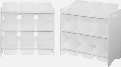 Immagine prodotto di Set di 2 armadi per bambini per giocattoli, Bianco