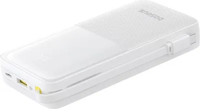 Produktbild von Externe Batterie Baseus Bipow 2 20000 mAh, Digitales Display, mit integriertem USB-C Kabel, 20W, Alb