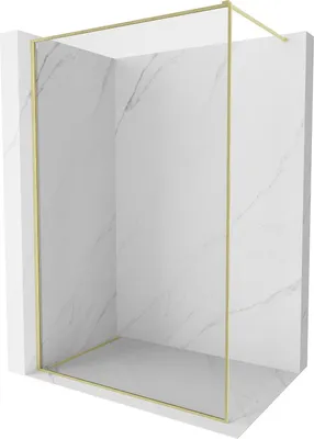 Produktbild von Mexen Kioto-F Duschwand Walk-in mit Rahmen 55 x 202 cm, transparent 8 mm, gold gebürstet - 800-055-104-55-00