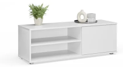 Zdjęcie produktu dla Szafka RTV VIVA 110 cm biała z plastikowymi nóżkami