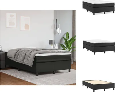 Obrázek produktu pro vidaXL Postel Box spring black 120x200 cm Imitace kůže - Postele a rámy postelí