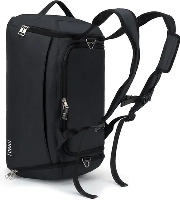 Produktbild von MODFU Reisetasche 42L 54.8x26.9x27.9cm Schultergurt Pad Abnehmbar Verstellbar Front & Seitenfächer Standfüße Weekender Duffelbag Sporttasche Schwarz