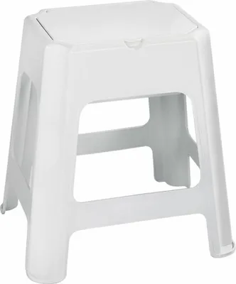 Produktbild von Badhocker mit integriertem Stauraum, Weiß, aus robustem Kunststoff, bis 120 kg belastbar