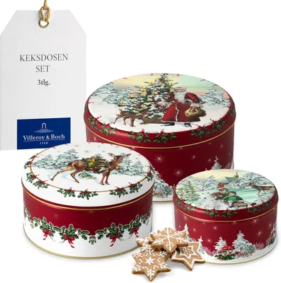 Zdjęcie produktu dla Villeroy & Boch Winter Collage Akcesoria Gebäckdose Zestaw 3 bunt 3593910070