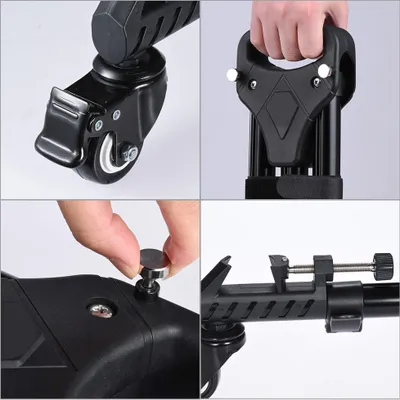 Image de Naroote Dolly, Tripode 3 Supports de jambe r?glables avec 44,1 livres -capacit ? de support et de transport de sac Vid?o Statif pour cam��raphies et ?quipement d'?clairage