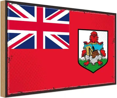 Produktbild von vianmo Holzschild 12x18 cm Bermudas Bermuda Flagge Fahne Wappen