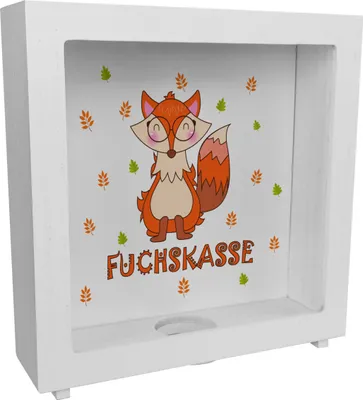 Produktbild von Fuchs Rahmen Spardose aus Holz mit Spruch