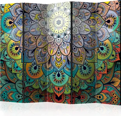 Zdjęcie produktu dla Parawan jednostronny Orient 225x172 cm 5-częściowy wielokolorowy