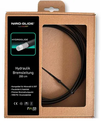 Image de Tuyau de frein Niro Glide HYDROGLIDE, 2000 mm, noir - compatible avec Magura et Shimano S....