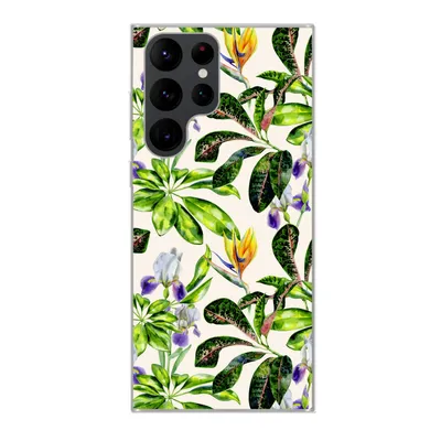 Produktbild von MuchoWow® Handyhülle Schutzhülle Hülle für Samsung Galaxy S22 Ultra Blätter - Strelitzia - Blüte Silikon Softcase Handy Hülle - Abbildung