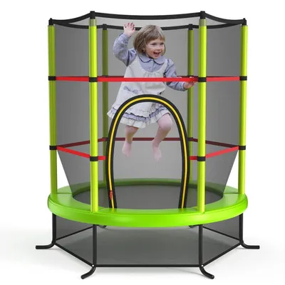 Produktbild von Gartentrampolin Ø165 cm mit Sicherheitsnetz & Randabdeckung Grün