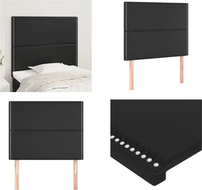 Produktbild von vidaXL Kopfteile 2 Stk. Schwarz 100x5x78/88 cm Kunstleder - Kopfteil - Kopfteile - Bett-Kopfteil - Bettkopfteil