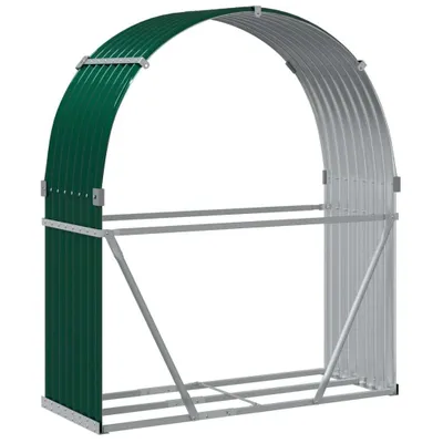 Immagine prodotto di vidaXL Riparo per legna da ardere Verde 120x45x140 cm Acciaio zincato
