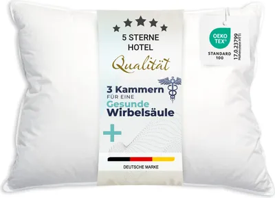 Produktbild von Kopfkissen Daunenkissen, 60x80 cm, 3-Kammern-System, weiß
