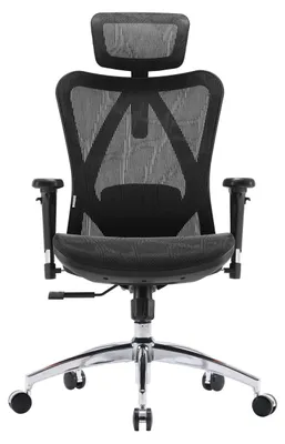 Produktbild von Sihoo Profi Bürostuhl M57-M015 Ergonomischer Schreibtischstuhl mit Armlehnen (höhenverstellbar) Netzstoff Schwarz Drehstuhl für Büro, Zuhause