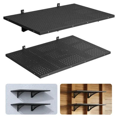 Obrázek produktu pro VEVOR Sada 2 kusů garážových regálů 914 x 615 x 225 mm Úložný prostor na nářadí 127 kg na polici Držák na nářadí na zeď 914 x 615 mm Plocha regálu Úložné regály Kovový regál Organizér na nářadí Nástěnné regály