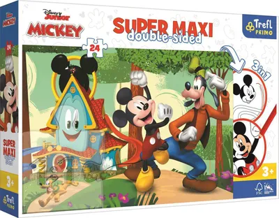 Obrázok produktu pre Primo Super Maxi Puzzle 24 dielikov a omaľovánka Mickey Mouse