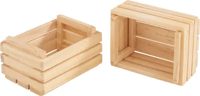 Produktbild von VBS Miniatur Holz-Obststiege, 2 Stück ca. 5 x 4 cm