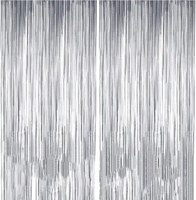 Produktbild von Lametta Vorhänge, 5 Stück Metallic Tinsel Vorhänge Folie Vorhang  Glitzer Vorhängen Dekoration Glitzer Vorhang für Party Hochzeit Geburtstags Weihnachten Fotokabine Türvorhang Deko, 1m x 2.5m