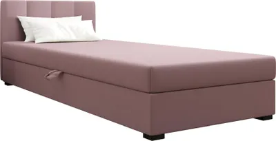 Obrázok produktu pre AURA SOFA Box spring posteľ ZIKA 80x195 kompletná súprava s bonellovým matracom, čalúnená posteľ so zásuvkami - ružová, SAWANA 61