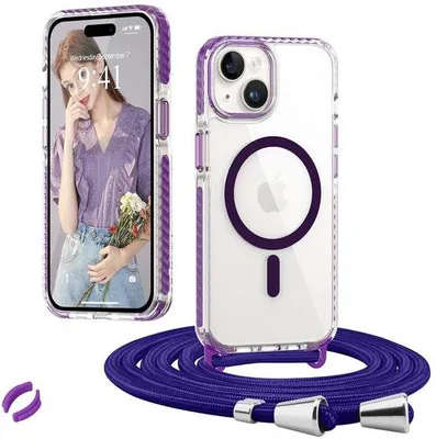 Productafbeelding van Transparante iPhone 15 Hoes met Verstelbare Koord