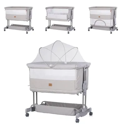 Produktbild von Chipolino Beistellbett Zen 2 in 1 Babybett Schaukelfunktion 7 Höhen Moskitonetz
