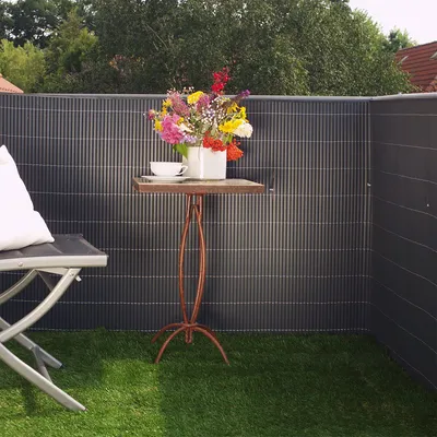 Obrázek produktu pro Jopassy PVC zástěna na soukromí rohož plot soukromí zástěna na plot balkon šedá 180 x 500 cm
