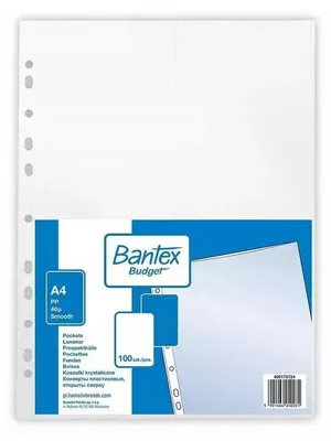 Produktbild von BANTEX A4 PP-Klarsichttasche, 40 µm, BUDGET (100 Stück)