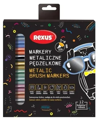 Productafbeelding van Metallic penseelpennen, 12 kleuren - Beniamin