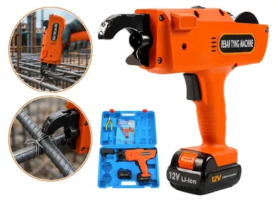 Produktbild von Bewehrungsbindegerät, geeignet für 8-34mm Stahlstangen, Lithium-Ionen-Batterie, 3 Stunden Betriebszeit, 405mm Länge, 2,2 kg Gewicht