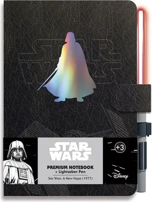 Produktbild von Darth Vader A5-Notizbuch mit Lichtschwert-Stift-Set