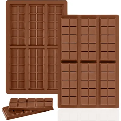 2er Set Silikon-Schokoladenform, 6 Mulden, BPA-frei, 26x17x1,5 cm