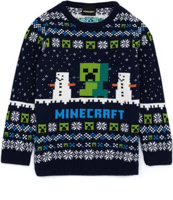 Obrázok produktu pre Minecraft - Sveter pre deti - vianočný dizajn NS6893 (158-164) (námornícka modrá)