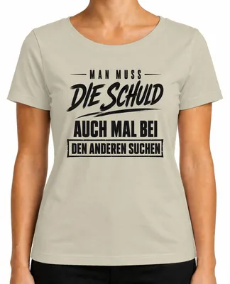 Imagen del producto de Camiseta para mujer con el texto "A veces, la culpa también es de los demás", estilo sarcástico, color natural, talla 3XL