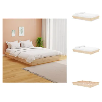 Immagine prodotto di vidaXL Letto in legno massiccio 140x190 cm - Letti e strutture letto
